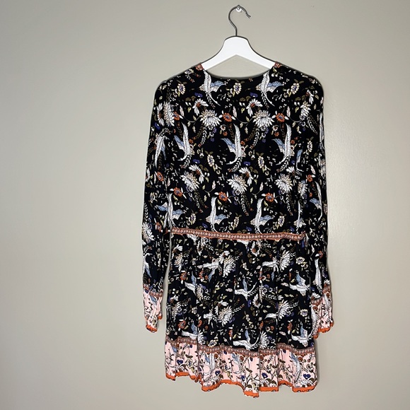 Bird Print Tunic Dress Size L - Picture 8 of 8